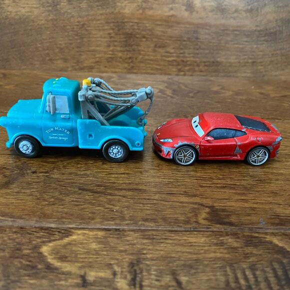DISNEY PIXAR Cars Mater and Michael Schumacher Metal Die Cast Cars - Picture 3 of 5